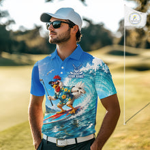 Load image into Gallery viewer, Funny Rooster American Flag Mens Golf Polo Shirts, Funny Team Golf Shirts, Golf Gifts NBT751