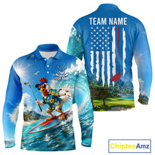 Load image into Gallery viewer, Funny Rooster American Flag Mens Golf Polo Shirts, Funny Team Golf Shirts, Golf Gifts NBT751