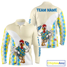 Load image into Gallery viewer, Funny Rooster Hawaiian Mens Golf Polo Shirt, Argyle Golf Shirt For Men, Golf Lover Gift Shirt NBT754