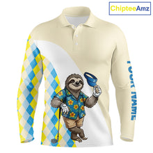 Load image into Gallery viewer, Funny Sloth Hawaiian Mens Golf Polo Shirt, Argyle Golf Shirt For Men, Golf Lover Gift Shirt NBT756