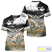 Load image into Gallery viewer, Personalized Duck Hunting Camo Waterfowl 3D All Over Printed Shirts, Hunting Gifts NBT145