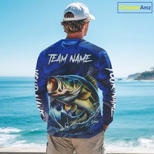 Load image into Gallery viewer, Bass Fishing Jersey Custom Name Long Sleeve Fishing Shirts, Camo Bass Fishing Shirt For Team NBT848
