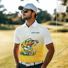 Load image into Gallery viewer, Funny Duck Golf Polo Shirt For Men, Cute Duck With Beer Print Shirt, Sporty Animal Golf Gift NBT516