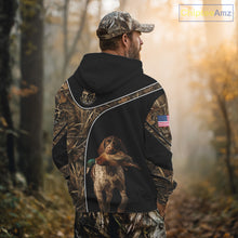 Load image into Gallery viewer, Duck Hunting with German Wirehaired Pointer Dog Camo Custom Name Shirts, Duck Hunting Shirts for Hunter NBT157