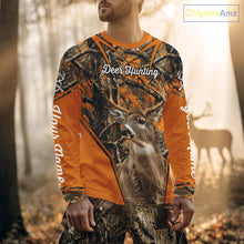 Load image into Gallery viewer, Whitetail Deer Hunting 3D Full Orange Camo Shirt Custom Name Best Gift for Hunters NBT249