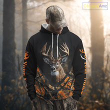 Load image into Gallery viewer, Deer Hunting Shirt Orange Camo 3D Custom Name, Season Deer Hunting, Hunting Gifts for Men NBT251