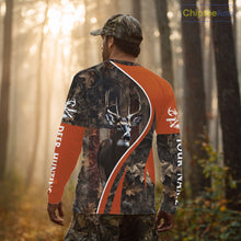 Load image into Gallery viewer, Custom Whitetail Deer Hunting Shirt 3D All Over Print with Orange Camo US Flag Hunting Gifts NBT253