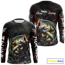 Load image into Gallery viewer, Personalized Bass Fishing Jerseys, Bass Fishing Camo Long Sleeve Fishing Tournament Shirts NBT873