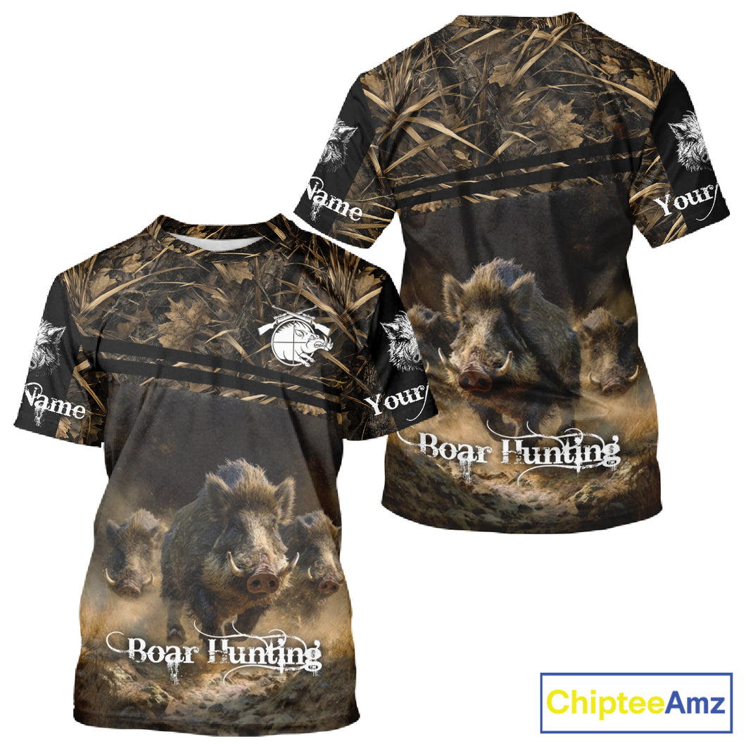 Wild Boar Hunting 3D Full Printing Personalized Camo Shirts for Boar Hunters, Boar Hunting Gifts NBT172