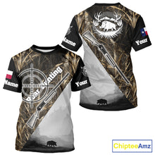 Load image into Gallery viewer, Wild Boar Hunting with Texas Flag and Scope 3D Custom Name Shirts, Boar Gifts for Hunters NBT173