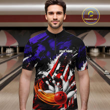 Load image into Gallery viewer, Custom Bowling Quarter Zip Shirt For Men USA Flag Bowling Jersey Polo &amp; 1/4 Zip Bowling Team Shirts NBT880