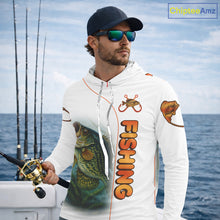 Load image into Gallery viewer, Crappie Fishing White Fishing Team Crappie Custom Name Long Sleeve Hooded UV Protection Fishing Shirts NBT550