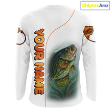 Load image into Gallery viewer, Crappie Fishing White Fishing Team Crappie Custom Name Long Sleeve UV Protection Fishing Shirts NBT550
