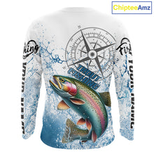 Load image into Gallery viewer, Custom Rainbow Trout Long Sleeve Fishing Shirts, Compass Tournament Fishing Shirts For Men NBT554