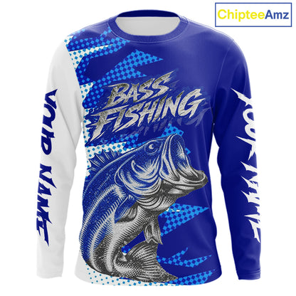 Personalized Bass Fishing Shirts, Bass Fishing Shirts Long Sleeve Fishing Tournament Shirts NBT437
