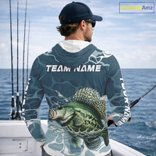 Load image into Gallery viewer, Custom Crappie Long Sleeve Hooded Tournament Fishing Shirts, Team Crappie Fishing Jerseys NBT695