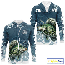 Load image into Gallery viewer, Custom Crappie Long Sleeve Hooded Tournament Fishing Shirts, Team Crappie Fishing Jerseys NBT695