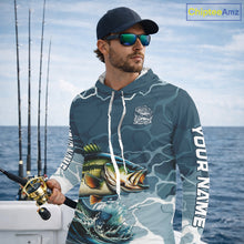 Load image into Gallery viewer, Custom Largemouth Bass Long Sleeve Hooded Tournament Fishing Shirts, Team Bass Fishing Jerseys NBT696