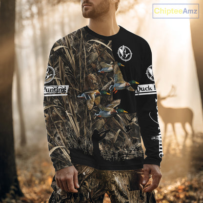 Mallard Duck Custom Camo 3D Hunting Shirts Best Hunting Clothes For Duck Hunting Season NBT264