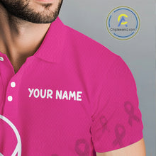 Load image into Gallery viewer, Breast Cancer Pink Ribbon Mens Golf Polo Shirts Custom Golf Shirts For Men Golfing Gifts NBT703