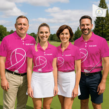 Load image into Gallery viewer, Breast Cancer Pink Ribbon Mens Golf Polo Shirts Custom Golf Shirts For Men Golfing Gifts NBT703