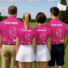 Load image into Gallery viewer, Breast Cancer Pink Ribbon Mens Golf Polo Shirts Custom Golf Shirts For Men Golfing Gifts NBT703