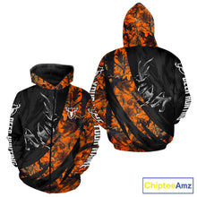Load image into Gallery viewer, Personalized Deer Hunting Shirt with Antler 3D All Over Print Orange Camo Hunting Clothes NBT271