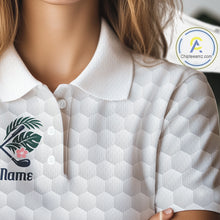 Load image into Gallery viewer, Golf Polo Shirts For Women Funny Flamingo Golf Ball Pattern Custom Name, Golf Gifts NBT566