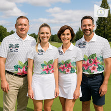 Load image into Gallery viewer, Golf Polo Shirts For Men Funny Flamingo Golf Ball Pattern Custom Name, Golf Gifts NBT566