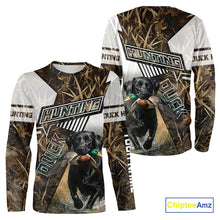 Load image into Gallery viewer, Black Lab Retriever Mallard Duck Hunting Camouflage Shirts, Duck Hunting Camo Shirt NBT199