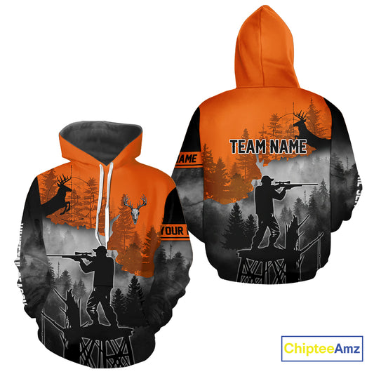 Beautiful Deer Hunting Burnt Orange Hoodie, Longsleeve Shirt, Perfect Hunting Gifts NBT09