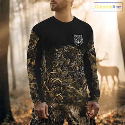 Wild Boar Hunting Camouflage 3D Custom Name Shirts, Custom Boar Hunting Gifts NBT207