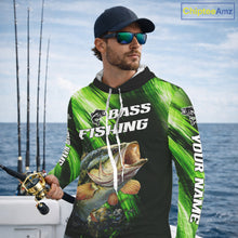 Load image into Gallery viewer, Green Camo Largemouth Bass Fishing Jersey For Men, Bass Fishing Performance Shirts Personalized Gifts NBT370