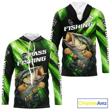 Load image into Gallery viewer, Green Camo Largemouth Bass Fishing Jersey For Men, Bass Fishing Performance Shirts Personalized Gifts NBT370