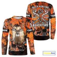 Load image into Gallery viewer, Orange Camo Deer Hunting 3D All Over Print Shirt, Custom Name Big Game for the Deer Hunter NBT30