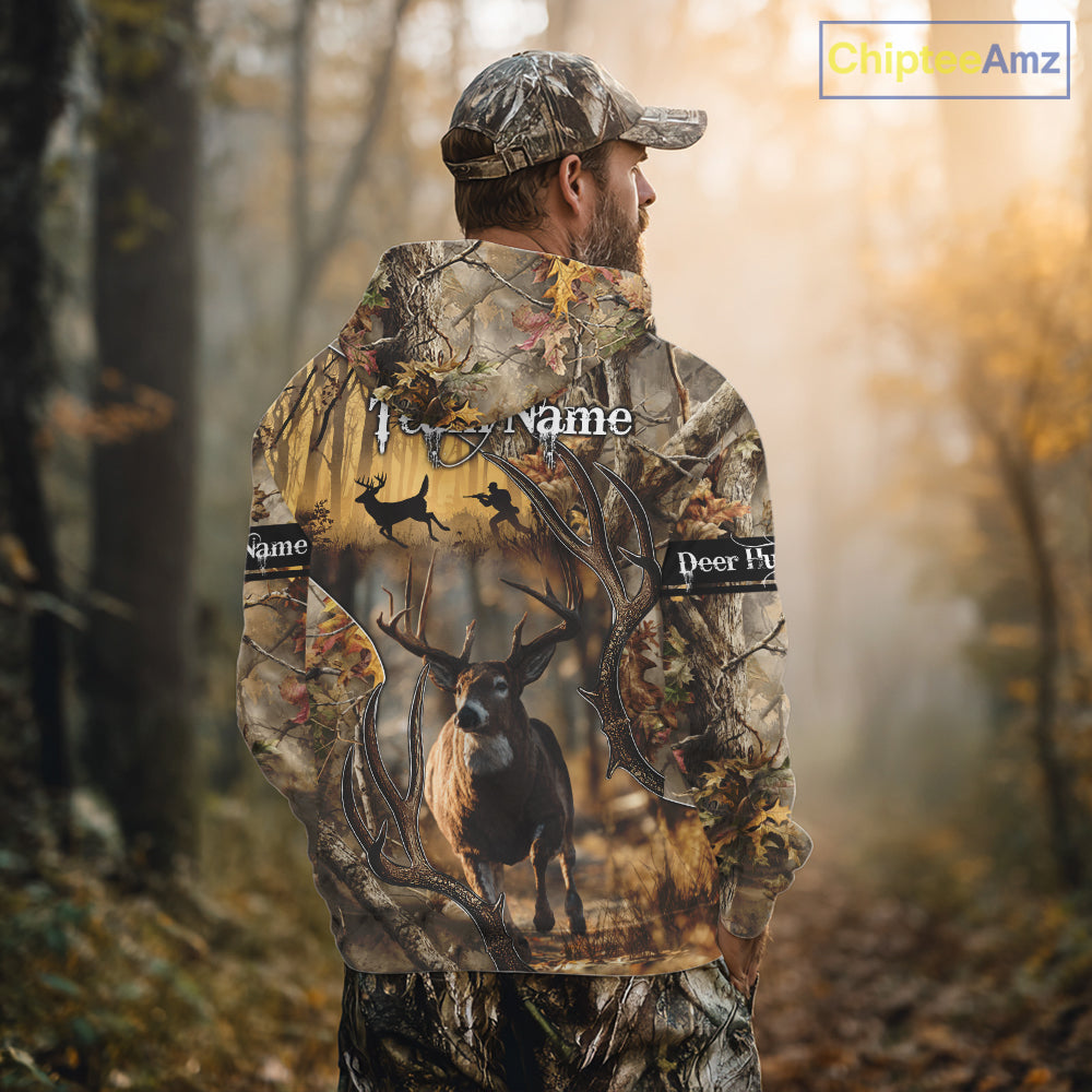 Beautiful Brown Camo Whitetail Deer Hunting Shirt - Hunting Clothes for Men, Hunter Gift Ideas NBT32