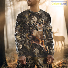 Load image into Gallery viewer, Whitetail Deer Custom Name 3D All Over Printed Shirts, Deer Hunting Clothes, Hunting Season NBT334