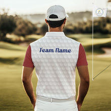 Load image into Gallery viewer, Funny Golf Balls Pattern Mens Golf Polo Shirts Custom Name Golf Apparel For Men | Red NBT739