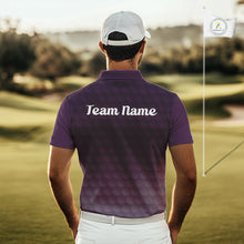 Load image into Gallery viewer, Funny Golf Balls Pattern Mens Golf Polo Shirts Custom Name Golf Apparel For Men | Purple NBT742
