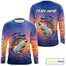 Load image into Gallery viewer, Redfish Fishing Sunset Custom Fishing Long Sleeve Shirt, Redfish Offshore Fishing Apparel NBT855