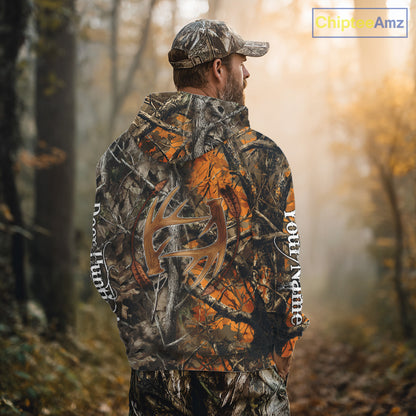 Deer Hunting Full Camo Printing Custom Name Shirts, Best Deer Hunting Clothes for Men NBT154