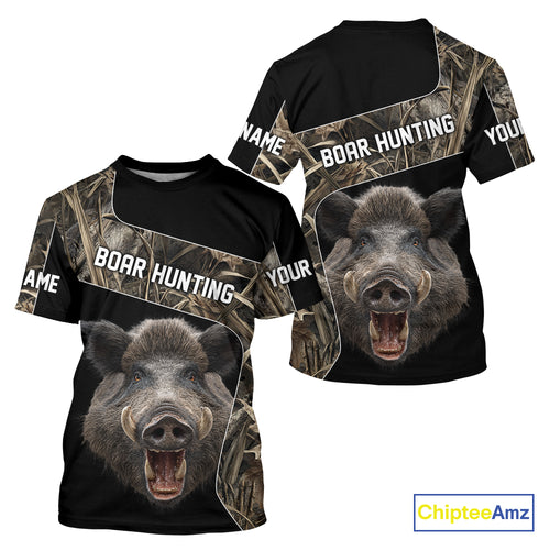 Custom Wild Boar Hunting Camo 3D Shirts, Boar Hunting Gifts, Boar Hunting Shirts for Hunter NBT158