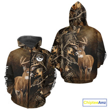 Load image into Gallery viewer, Deer Hunting Brown Camouflage Custom Name 3D Printing Shirt for Men, Deer Hunting Gifts NBT160