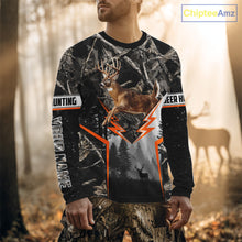 Load image into Gallery viewer, Jumping Whitetail Deer Hunting Dark Camo Custom Name 3D All Over Printed Shirts, Hunting Gifts NBT73