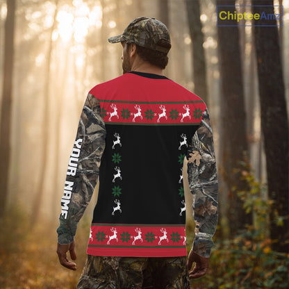 The Season Gifts For Deer Hunting Lovers Hunters Personalized Photo Ugly Hunting Christmas Shirt NBT300