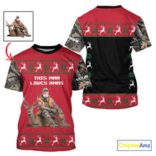 Load image into Gallery viewer, The Season Gifts For Deer Hunting Lovers Hunters Personalized Photo Ugly Hunting Christmas Shirt NBT300