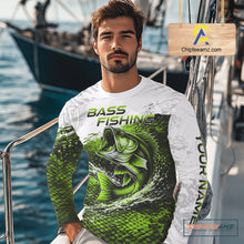 Load image into Gallery viewer, Custom Largemouth Bass Fish Scale Long Sleeve Fishing Shirts, Bass Fishing Jerseys|Green NBT352