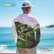 Load image into Gallery viewer, Custom Largemouth Bass Fish Scale Long Sleeve Fishing Shirts, Bass Fishing Jerseys|Green NBT352