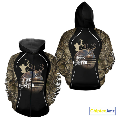 Deer Bow Hunting Camouflage Custom Name Shirts, Personalized Deer Hunting Clothes, Hunting Gifts NBT88