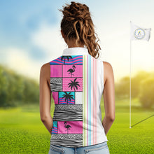 Load image into Gallery viewer, Custom Funny Golfer Animal Print Pattern Sleeveless Golf Polo Shirts, Golf Shirt For Women, Golf Gifts NBT702